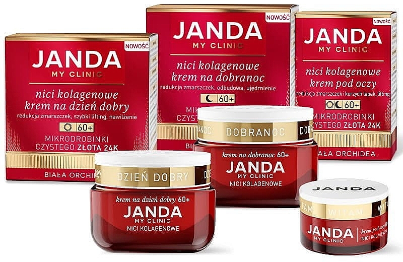 Zestaw kremów Nici kolagenowe - Janda My Clinic 60+ (day/cr/50ml + night/cr/50ml + eye/cr/15ml) — Zdjęcie N2