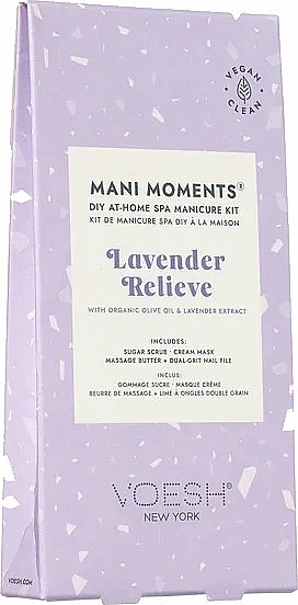 Zabieg SPA dla paznokci i skóry dłoni - Voesh Mani Moments Diy At-Home Spa Manicure Kit Lavander Relieve — Zdjęcie N1