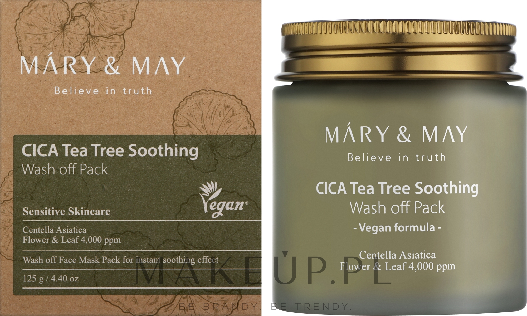 Kojąca maseczka oczyszczająca do twarzy - Mary & May Cica Tea Tree Soothing Wash Off Pack — Zdjęcie 125 g