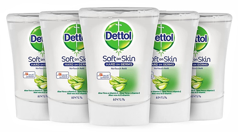 Zestaw - Dettol Soft on Skin Aloe Vera Refill (l/soap/5x250ml) — Zdjęcie N1
