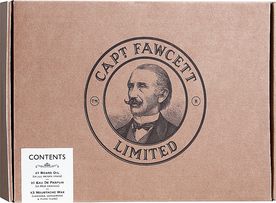 Captain Fawcett Original - Zestaw (edp 50 ml + beard/oil 50 ml + wax 3 x 15 ml) — Zdjęcie N1