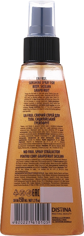 Nawilżający spray do ciała Sycylijski grejpfrut - Frui Sunshine Spray For Body Sicilian Grapefruit — Zdjęcie N2