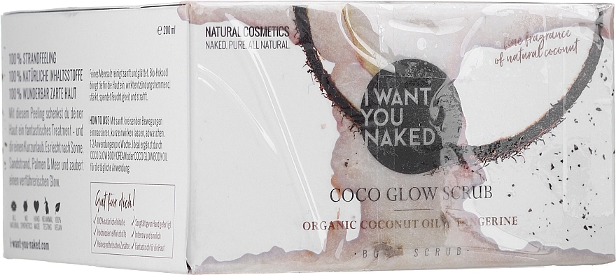 PRZECENA! Peeling do ciała z organicznym olejem kokosowym i mandarynką - I Want You Naked Coco Glow Scrub * — Zdjęcie N2