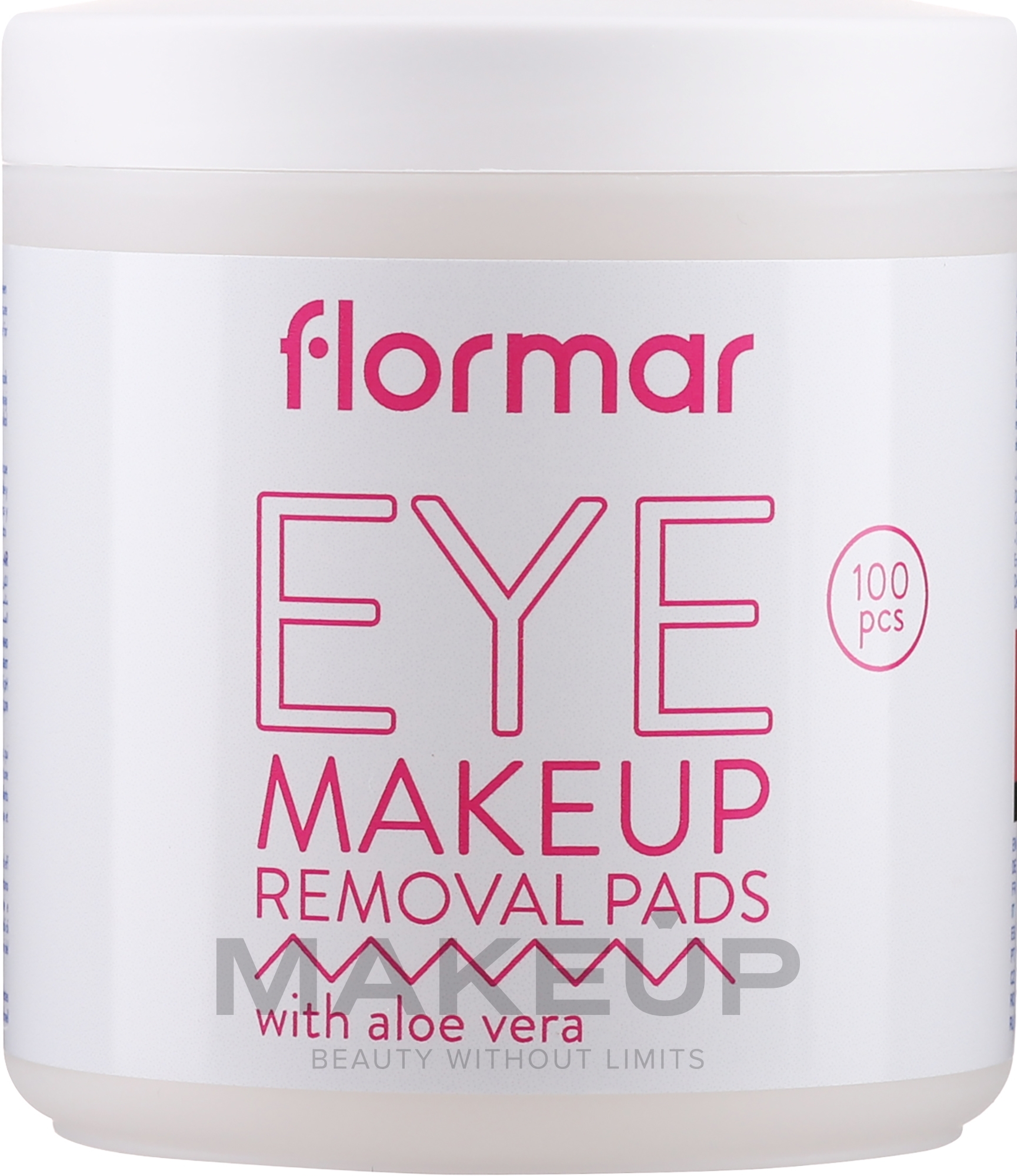 Płatki z aloesem do demakijażu - Flormar Eye Make-Up Removal Pads with Aloe-Vera — Zdjęcie 100 szt.