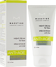 Krem do twarzy na noc z pączkami modrzewia i naturalną witaminą C - Masstige Anti-Age Night Cream For Face — Zdjęcie N1