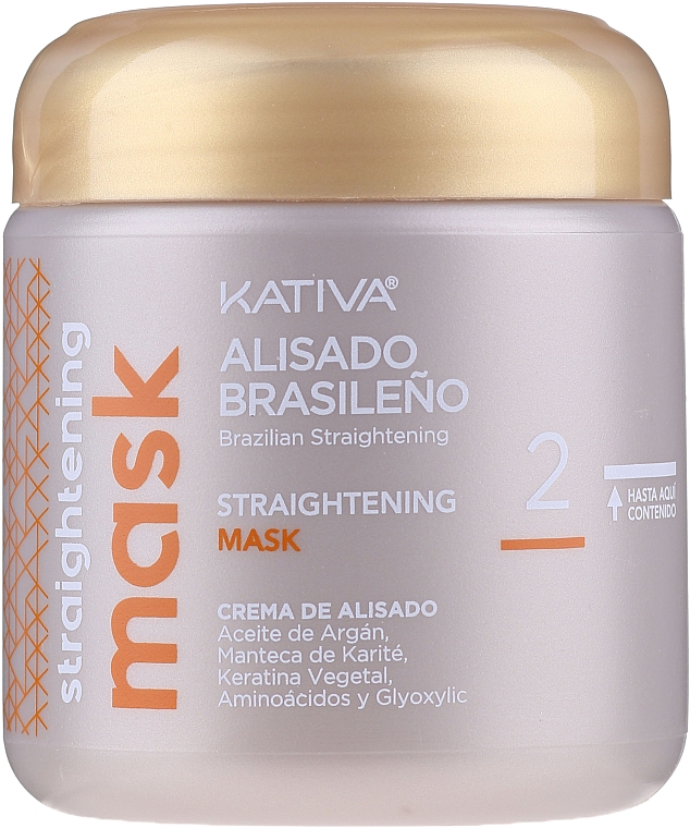 Zestaw do keratynowego prostowania włosów - Kativa Alisado Brasileno Con Glyoxylic & Keratina Vegetal Kit (shm 15 ml + mask 150 ml + shm 30 ml + cond 30 ml) — Zdjęcie N3