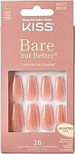 Zestaw sztucznych paznokci, rozmiar L - Kiss Bare But Better Nude Glow — Zdjęcie N1