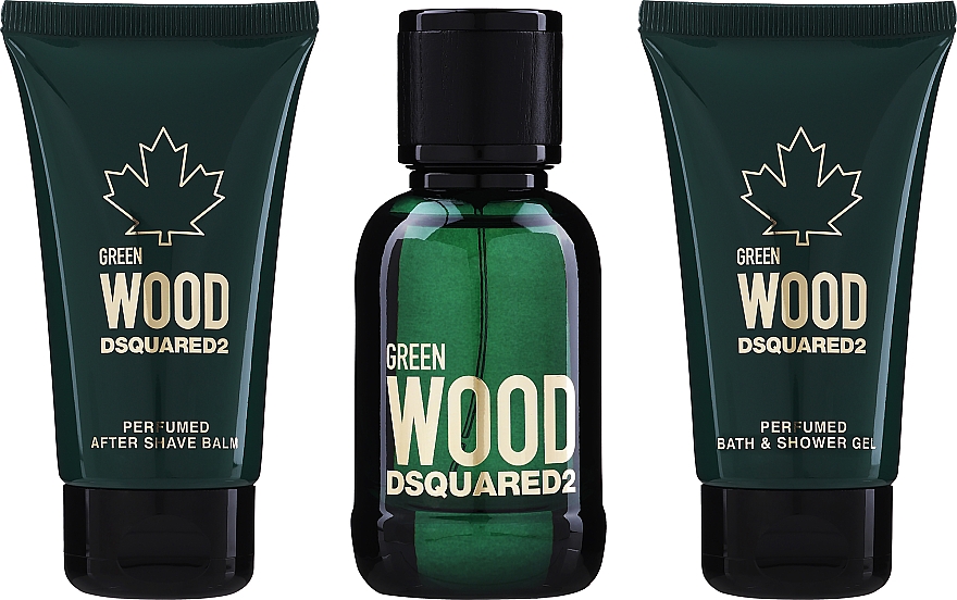 Dsquared2 Green Wood Pour Homme - Zestaw (edt 50 ml + s/g 50 ml + b/lot 50 ml) — Zdjęcie N1