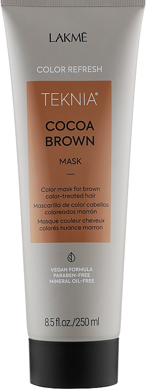 Maska odświeżająca kolor włosów brązowych - Lakmé Teknia Cocoa Brown Mask — Zdjęcie N1