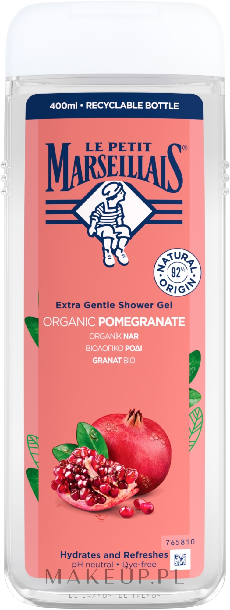 Delikatny żel pod prysznic Śródziemnomorski granat - Le Petit Marseillais Pomegranate Shower Gel — Zdjęcie 400 ml