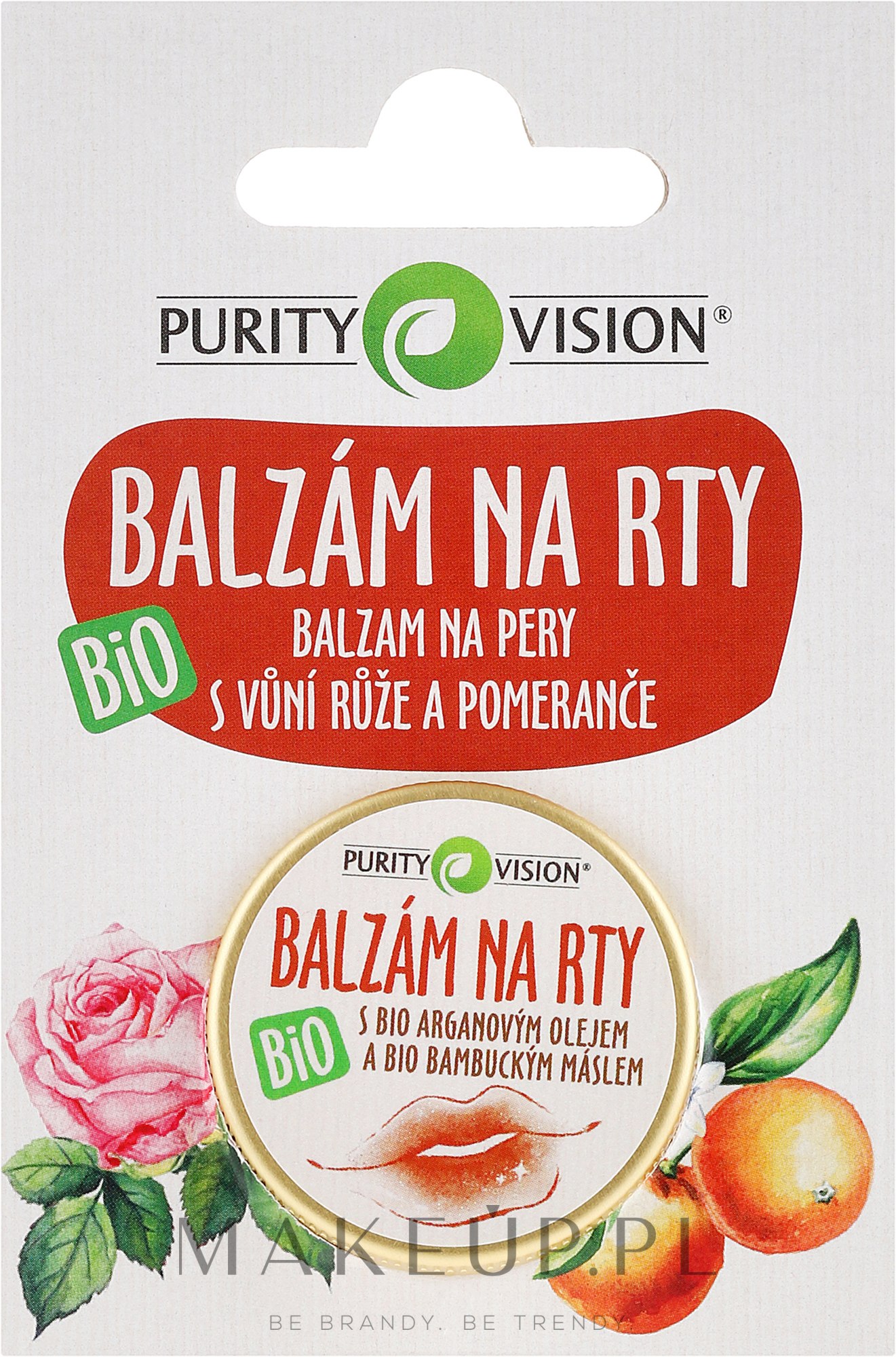 Balsam do ust z bioolejem arganowym - Purity Vision Bio Lip Balm — Zdjęcie 12 ml