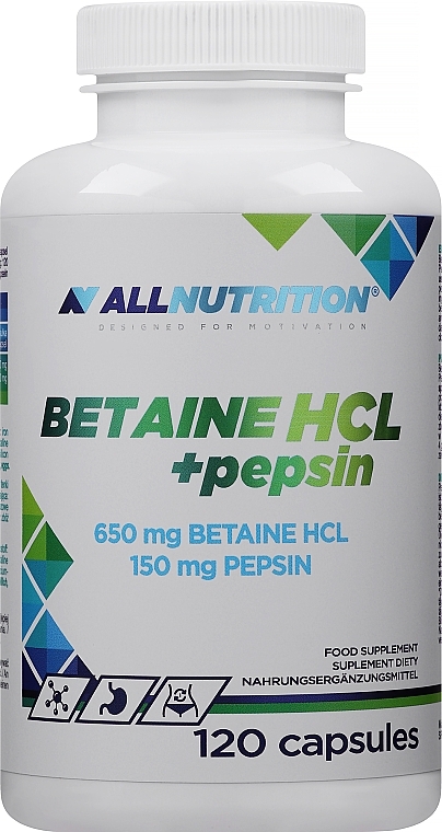 Suplement diety Betaina+Pepsyna - Allnutrition Betaine HCL+Pepsin — Zdjęcie N1