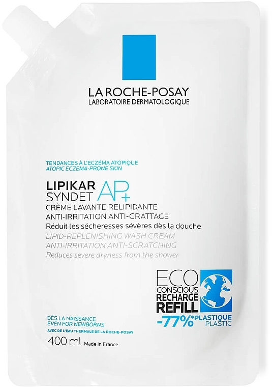 Naprawiający lipidowy krem-żel oczyszczający do twarzy i ciała - La Roche-Posay Lipikar Syndet AP+ (wkład uzupełniający) — Zdjęcie N1