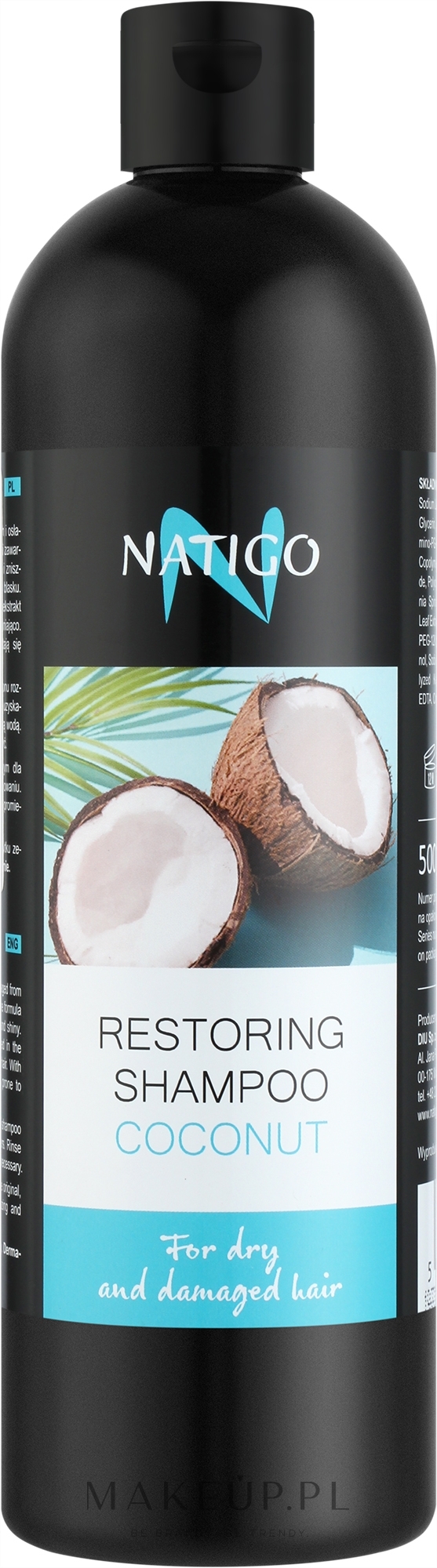 Szampon do włosów suchych i zniszczonych Kokos - Natigo Repairing Shampoo — Zdjęcie 500 ml