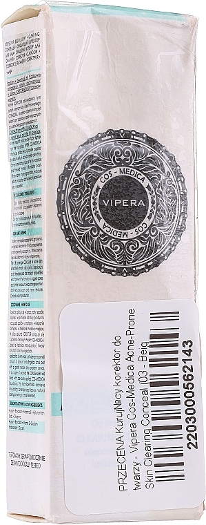 PRZECENA! Kurujący korektor do twarzy - Vipera Cos-Medica Acne-Prone Skin Clearing Concealer * — Zdjęcie N2