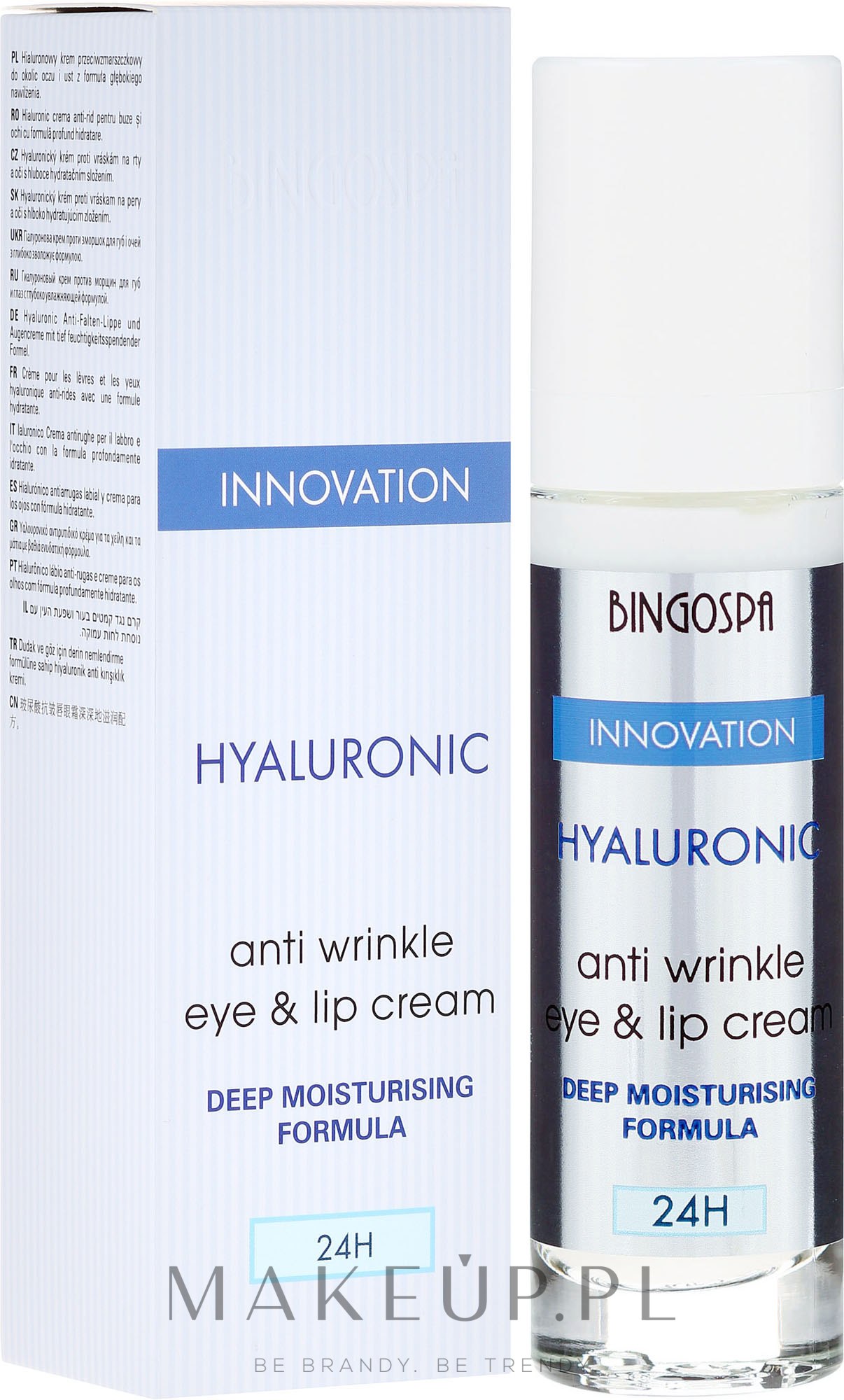Hialuronowy krem przeciwzmarszczkowy do skóry wokół oczu i ust - BingoSpa Hyaluronic Anti Wrinkle Eye & Lip Cream — Zdjęcie 50 g
