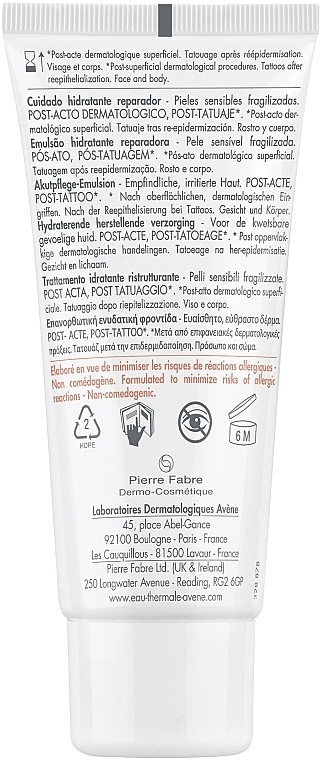 Nawilżająca emulsja regenerująca po zabiegach/po tatuażu - Avène Eau Thermale Cicalfate+ Hydrating Skin Repairing Emulsion — Zdjęcie N2