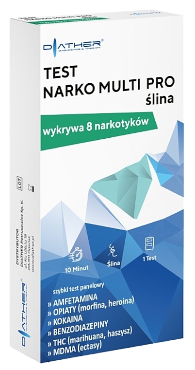 Pro test narkotykowy, wykrywa 8 narkotyków w organizmie - Diather Diagnostics & Therapy — Zdjęcie N1