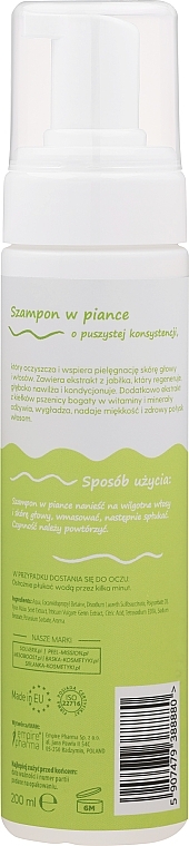 Jabłuszkowy szampon nawilżający do włosów w piance - Baska  — Zdjęcie N2
