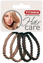 Kup Gumki do włosów, plecione, 4,5 cm, 4 szt, brązowe - Titania 