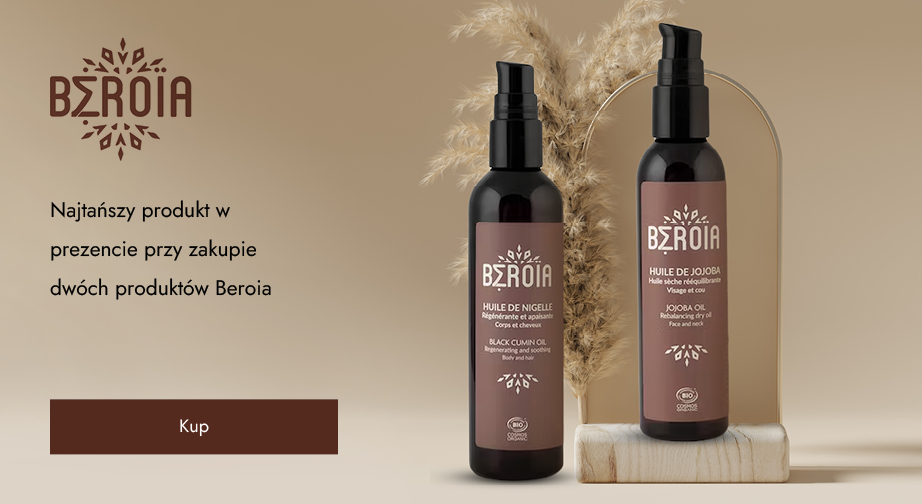 Najtańszy produkt w prezencie przy zakupie dwóch produktów Beroia.