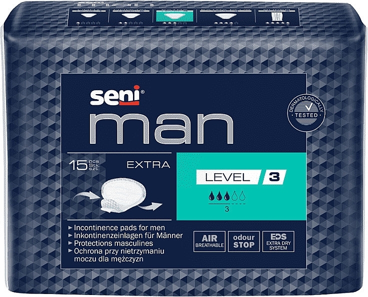 Wkładki urologiczne dla mężczyzn Seni Man Extra Level 3, 15 szt. - Seni — Zdjęcie N1