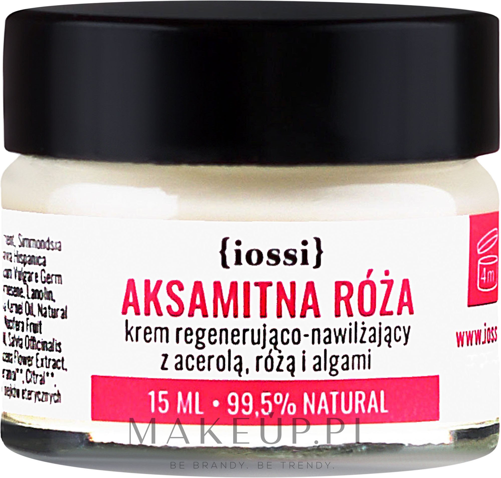 Regenerująco-nawilżający krem z acerolą, różą i algami - Iossi Aksamitna róża (miniprodukt) — Zdjęcie 15 ml