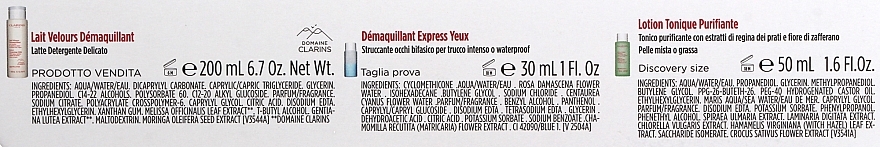 Zestaw - Clarins Essenziali Detersione Delicata (cl/milk/200ml + rem/30ml + f/lot/50ml) — Zdjęcie N3