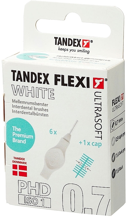 Szczoteczki międzyzębowe, 0,7 mm, białe - Tandex Flexi Ultra Soft White — Zdjęcie N1