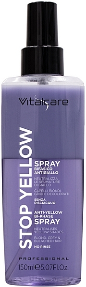 Dwufazowy lakier przeciw żółtym odcieniom włosów - Vitalcare Professional Stop Yellow Hair Spray — Zdjęcie N1