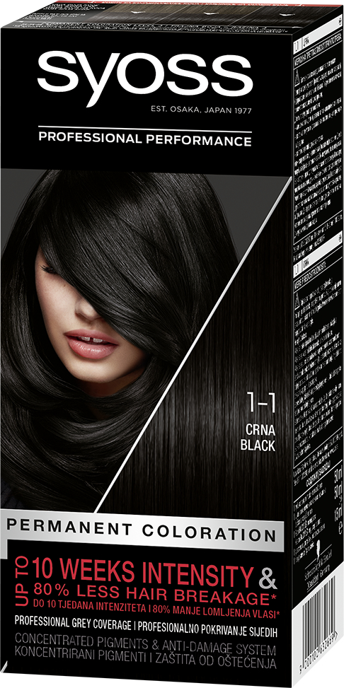Farba do włosów - Syoss Permanent Coloration — Zdjęcie 1-1 - Black