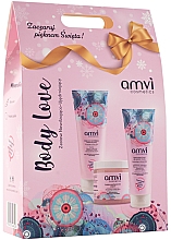 Kup Nawilżająco-ujędrniający zestaw do twarzy - Amvi Cosmetics Body Love (b/lot/200ml + b/scr/200ml + b/cr/125ml)