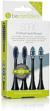 Wymienne głowice do szczoteczek elektrycznych, czarne, 4 szt - Beconfident Sonic Toothbrush Heads Mix-Pack Black — Zdjęcie N1