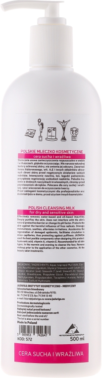 Polskie mleczko kosmetyczne do cery suchej i wrażliwej - Jadwiga Seria polska — Zdjęcie N4