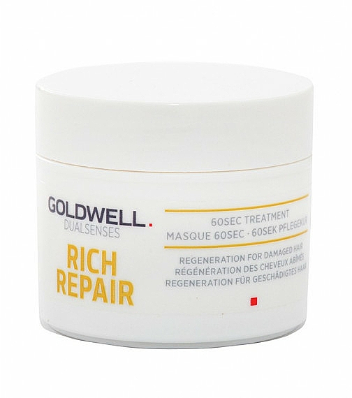 Maska regenerująca do włosów zniszczonych - Goldwell Dualsenses Rich Repair 60sec Treatment For Damaged Hair (mini) — Zdjęcie N2