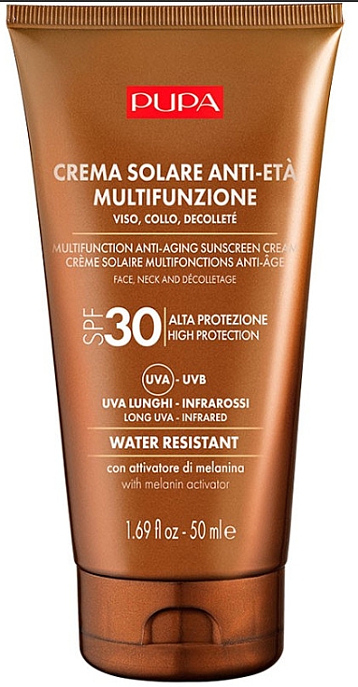 Przeciwstarzeniowy krem przeciwsłoneczny do twarzy i dekoltu - Pupa Anti-Aging Sunscreen Cream SPF 30 — Zdjęcie N1