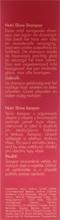 Szampon do włosów z odżywczym arganem i olejem z pestek winogron - Alcina Nutri Shine Shampoo — Zdjęcie N3