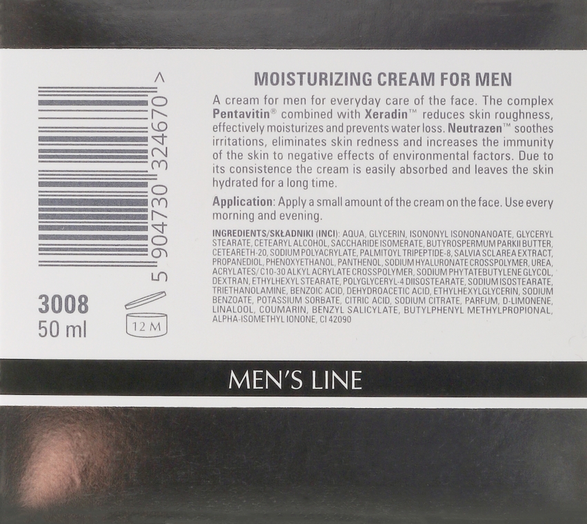 Nawilżający krem do twarzy dla mężczyzn - Clarena Men’s Line Power Hydro Cream — Zdjęcie N3