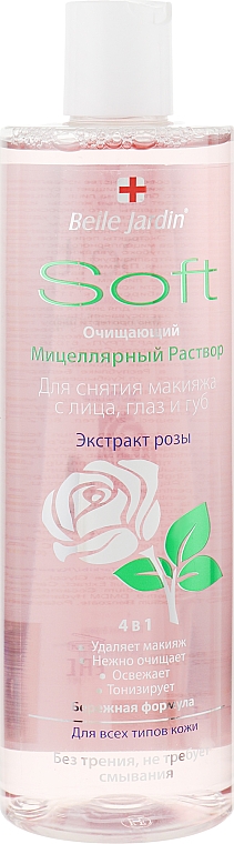 Oczyszczający płyn micelarny do demakijażu Ekstrakt z róży - Belle Jardin Soft — Zdjęcie N1