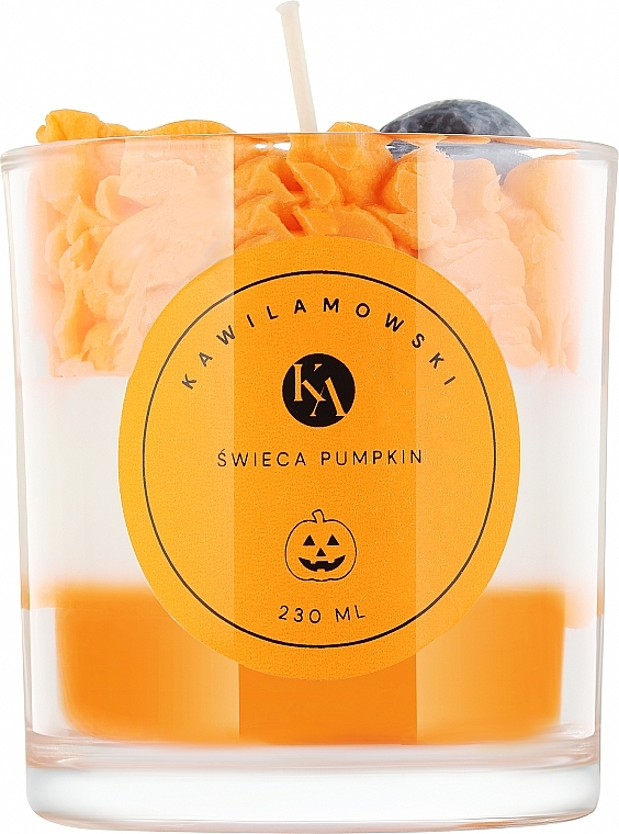 Świeca dekoracyjna Halloween, dynia z uśmiechem - KaWilamowski Scented Candle — Zdjęcie N2