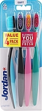 Kup Miękka szczoteczka do zębów, 4 sztuki, czarna+różowa+turkusowa - Jordan Ultimate You Soft Toothbrush