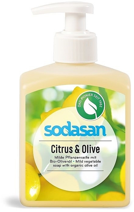 Bakteriobójcze mydło w płynie Cytryna i oliwka - Sodasan Citrus And Olive Liquid Soap