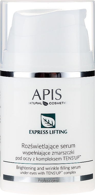 Rozświetlające serum wypełniające zmarszczki pod oczy z kompleksem Tens’Up - APIS Professional Express Lifting 