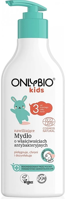 Nawilżające mydło o właściwościach antybakteryjnych dla dzieci - Only Bio Kids Antibacterial Soap — Zdjęcie N1