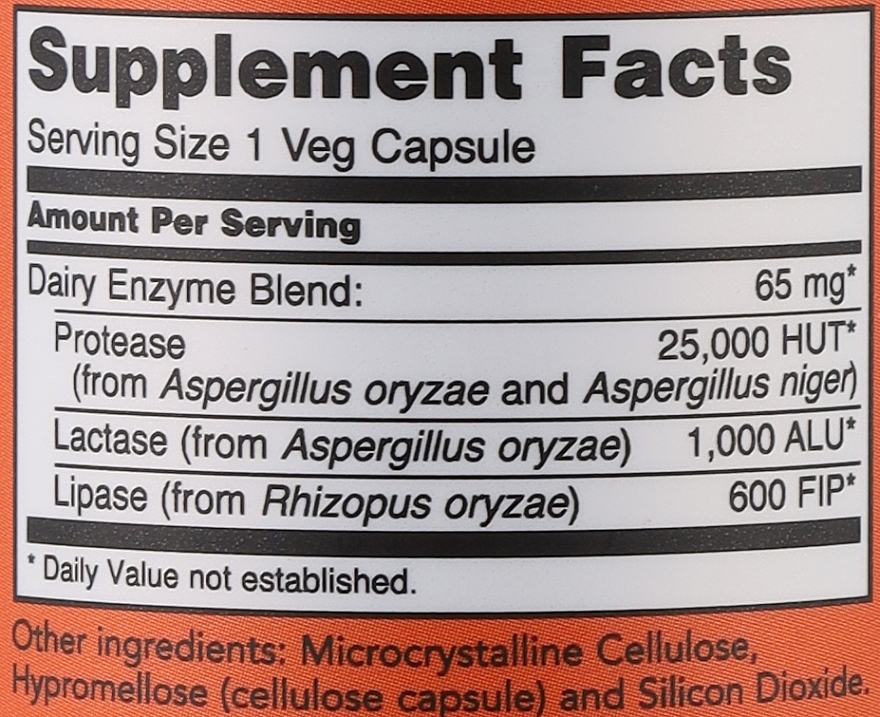 Suplement diety w kapsułkach wspomagający trawienie - Now Foods Dairy Digest Complete — Zdjęcie N3