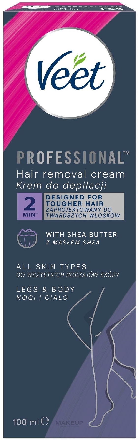 Krem do depilacji dla wszystkich rodzajów skóry, z masłem shea - Veet Professional Hair Removal Cream — Zdjęcie 100 ml