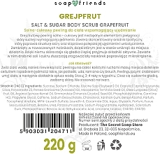Solno-cukrowy peeling do ciała, Grejpfrut - Soap&Friends — Zdjęcie N2