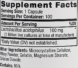 Probiotyk Acidophilus w kapsułkach - Natrol Acidophilus Probiotic — Zdjęcie N3