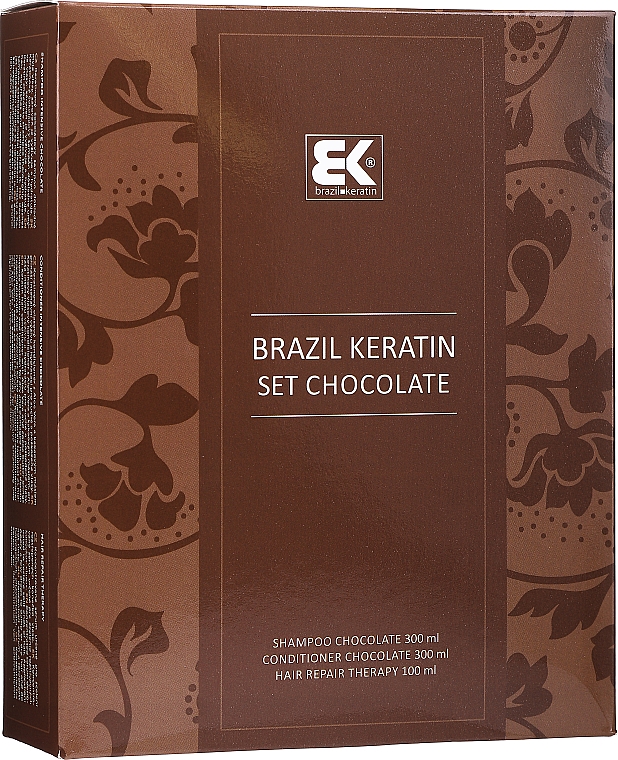 Zestaw do włosów - Brazil Keratin Intensive Repair Chocolate (shm 300 ml + cond 300 ml + serum 100 ml) — Zdjęcie N1