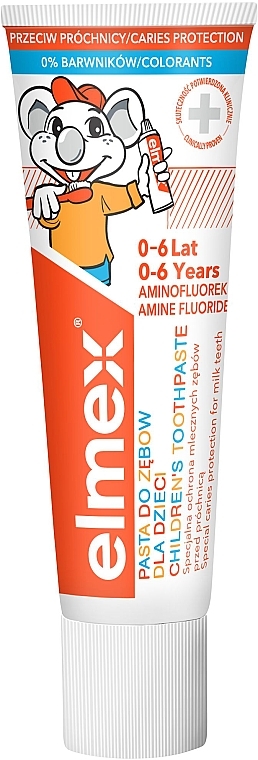 Pasta do zębów dla dzieci 0-6 lat przeciw próchnicy z aminofluorkiem - Elmex Kids — Zdjęcie N5